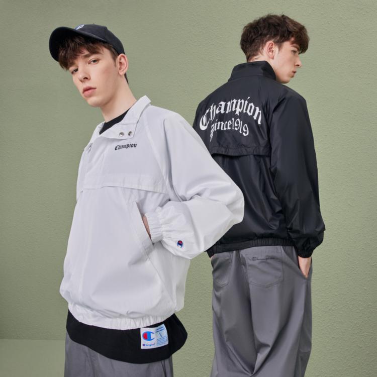 Champion 【品牌直营】秋冬男款后背胶印字母logo潮流夹克 In Black