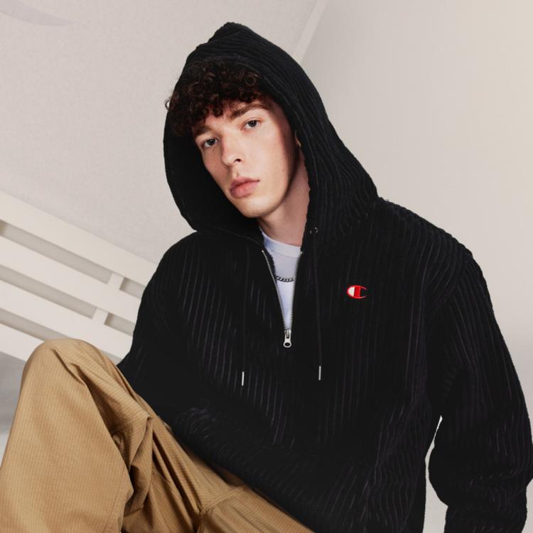 CHAMPION Champion 【品牌直营】秋冬灯芯绒厚款开衫连帽卫衣