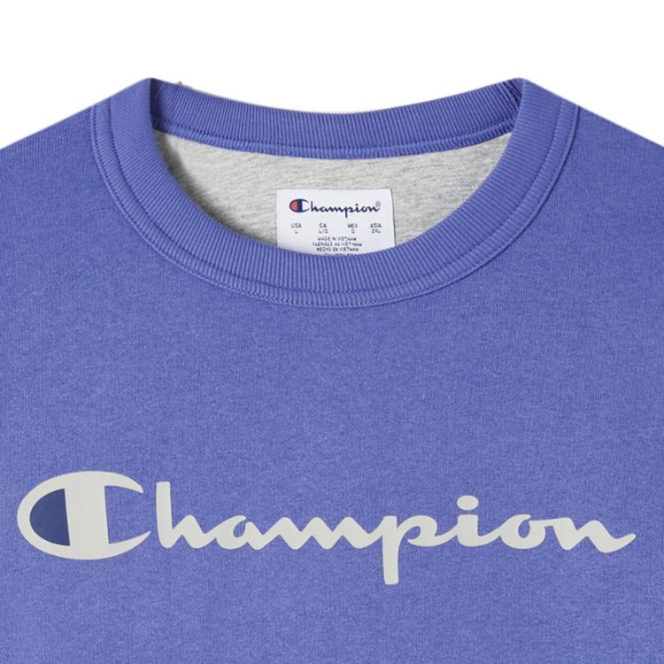 CHAMPION Champion 【品牌直营】秋冬休闲潮流草写logo圆领套头卫衣轻薄绒