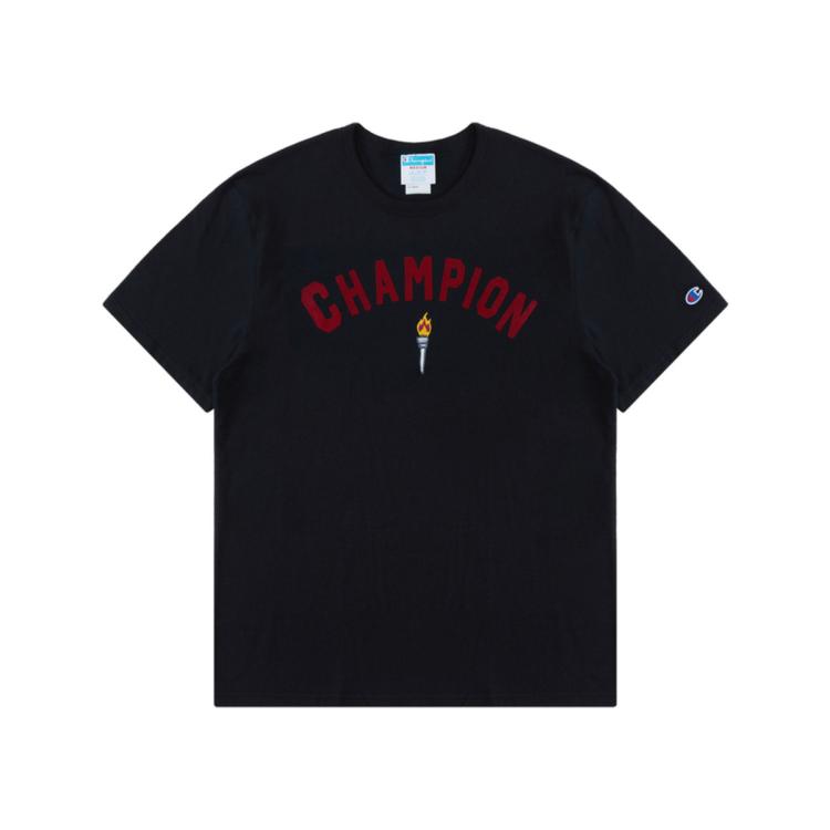 Champion 【品牌直营】刺绣图案字母logo圆领t恤 In Black