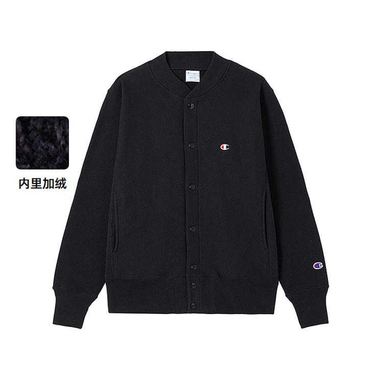 CHAMPION Champion 【品牌直营】秋冬小Clogo开衫圆领卫衣外套男加绒保暖休闲