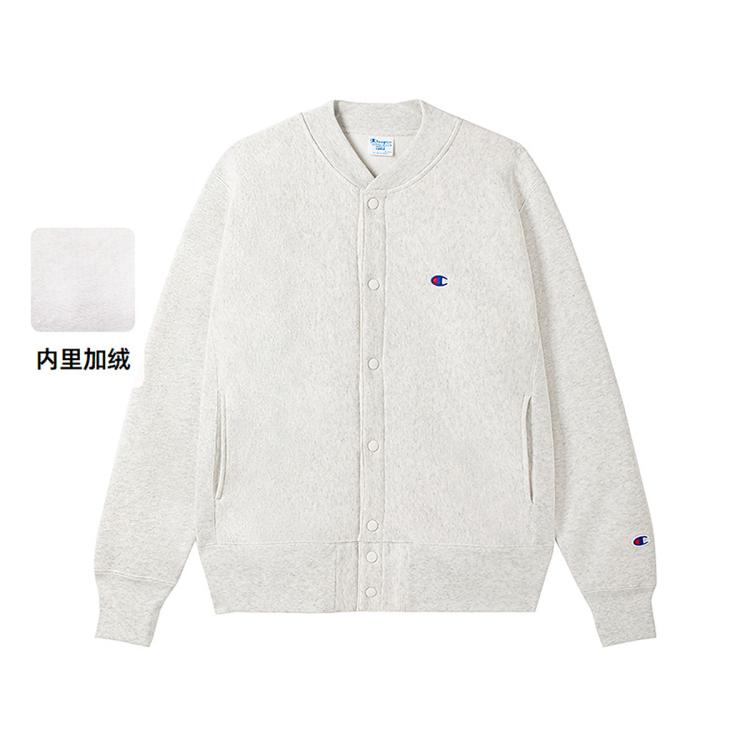 CHAMPION Champion 【品牌直营】秋冬小Clogo开衫圆领卫衣外套男加绒保暖休闲