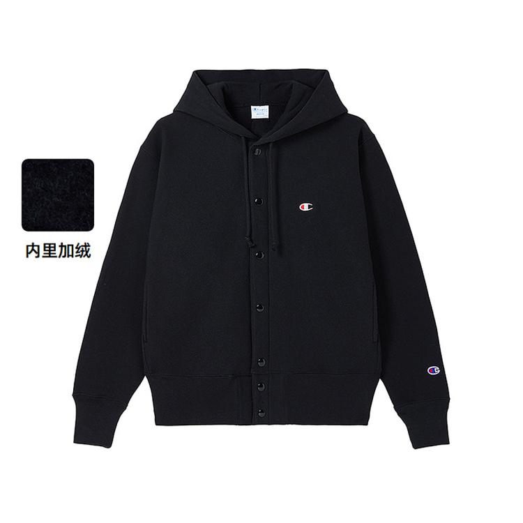 CHAMPION Champion 【品牌直营】秋冬男士小Clogo开衫连帽卫衣休闲外套抓绒保暖