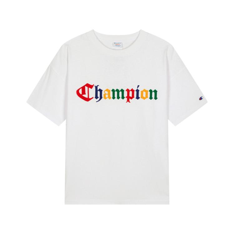 Champion 【品牌直营】植绒logo男式短袖t恤夏季休闲 In Multi