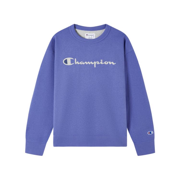 CHAMPION Champion 【品牌直营】秋冬休闲潮流草写logo圆领套头卫衣轻薄绒