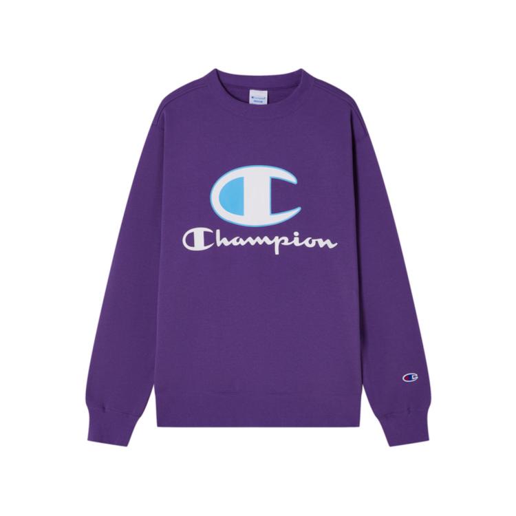 Champion 【品牌直营】大c Logo圆领卫衣 In Purple