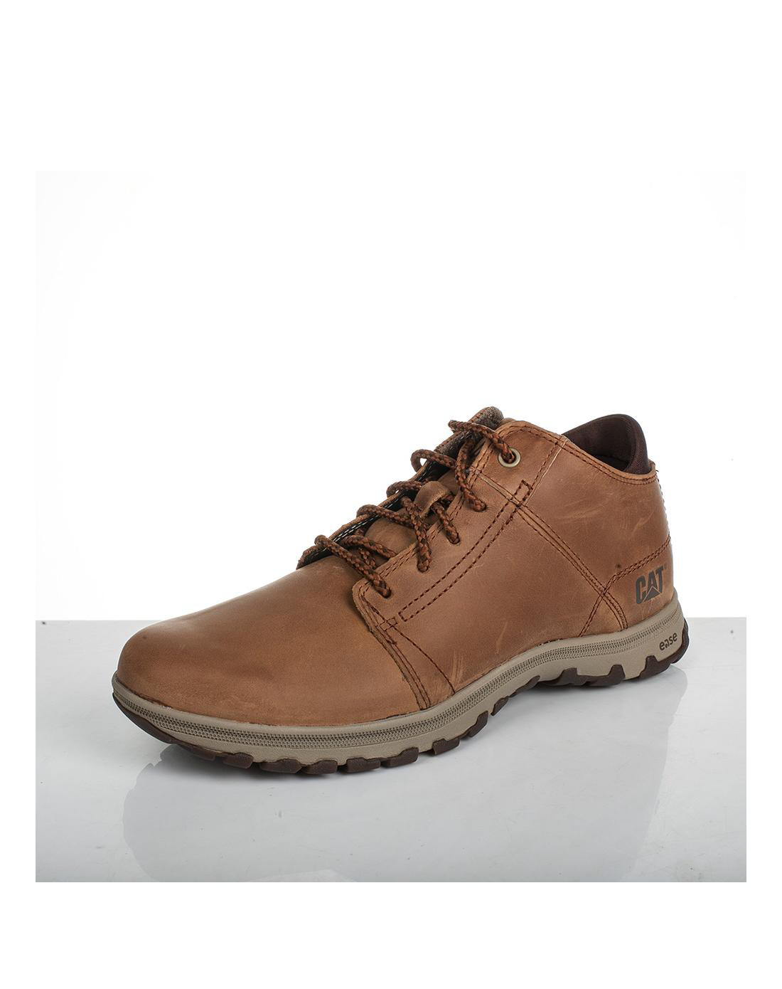 cat/卡特2017春夏新款亮棕色牛皮革/织物男户外休闲鞋男鞋