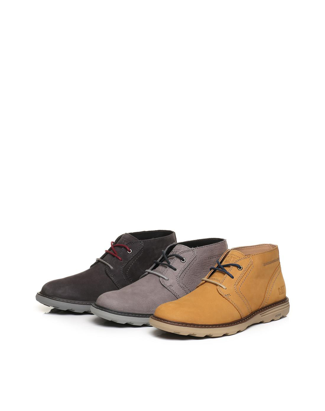 cat卡特2018春夏季卡特黄色牛皮革男士休闲中帮鞋百搭男鞋