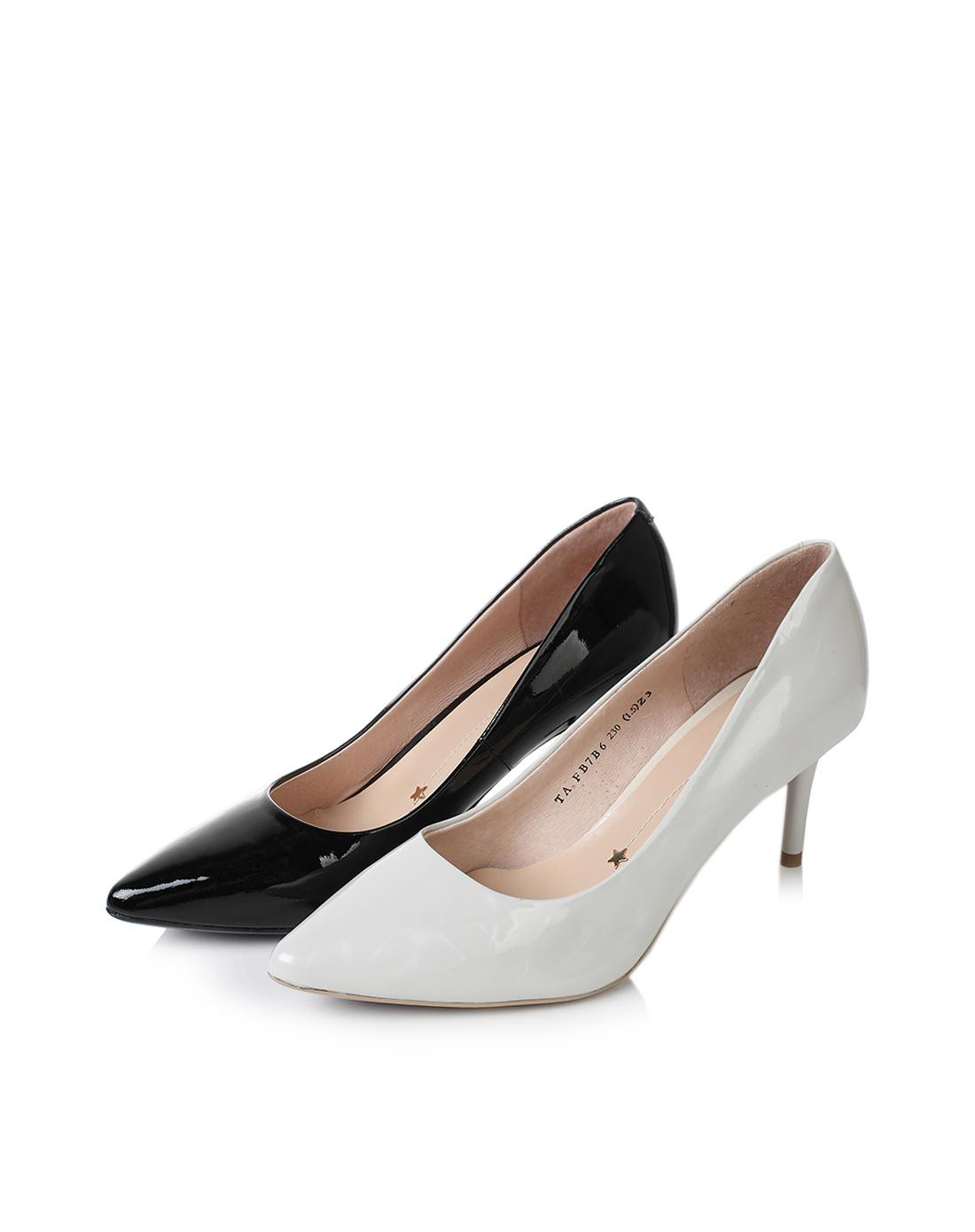 他她细高跟银色女单鞋珠光漆牛皮尖头鞋浅口女鞋