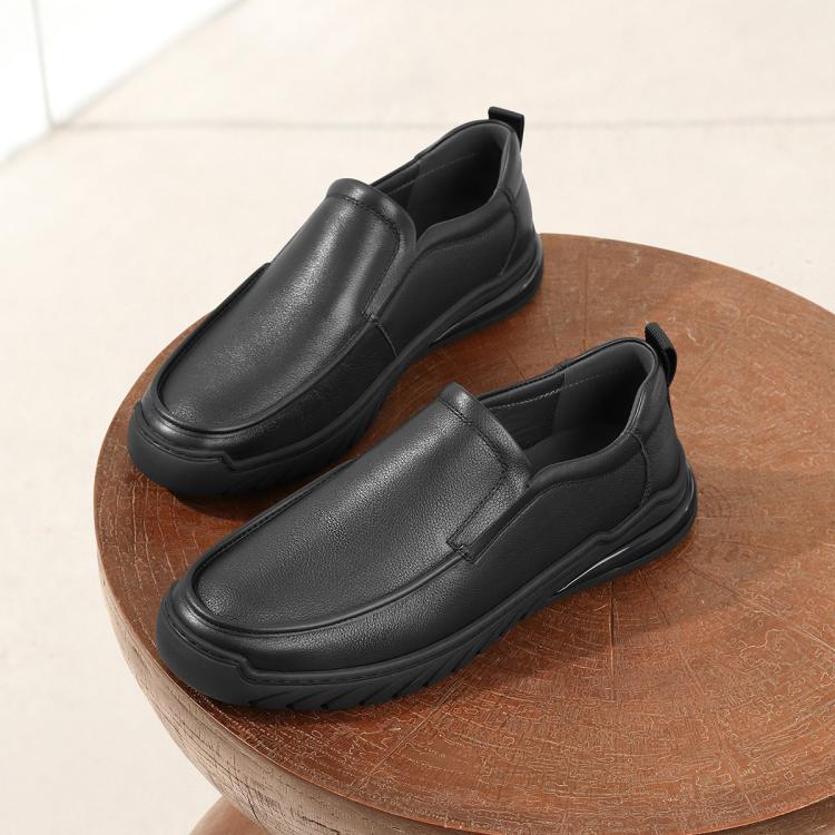 BELLE 【品质爆款】百丽男鞋轻便舒适真皮商务鞋秋牛皮革套脚休闲皮鞋