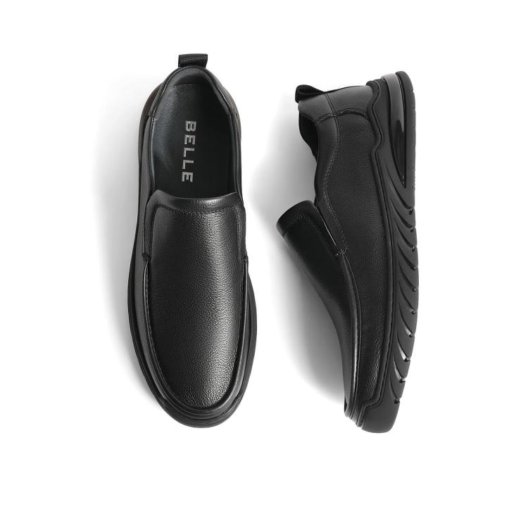 BELLE 【品质爆款】百丽男鞋轻便舒适真皮商务鞋秋牛皮革套脚休闲皮鞋