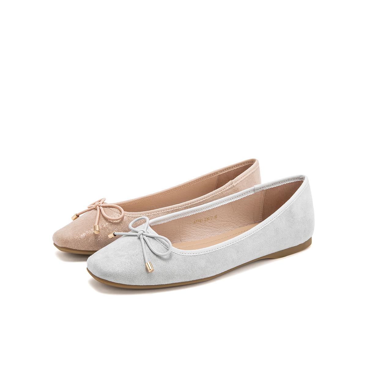 天美意teenmix女鞋包混合专场 天美意2019春新款商场同款蝴蝶结女休闲