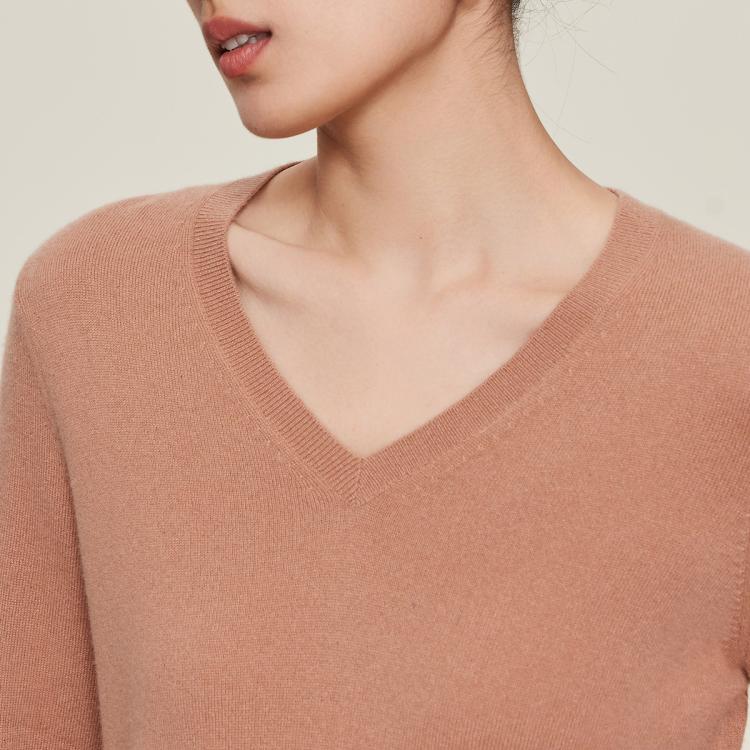 鄂尔多斯 【断码出清】鄂尔多斯1980 纯羊绒V领女套衫羊绒衫打底衫