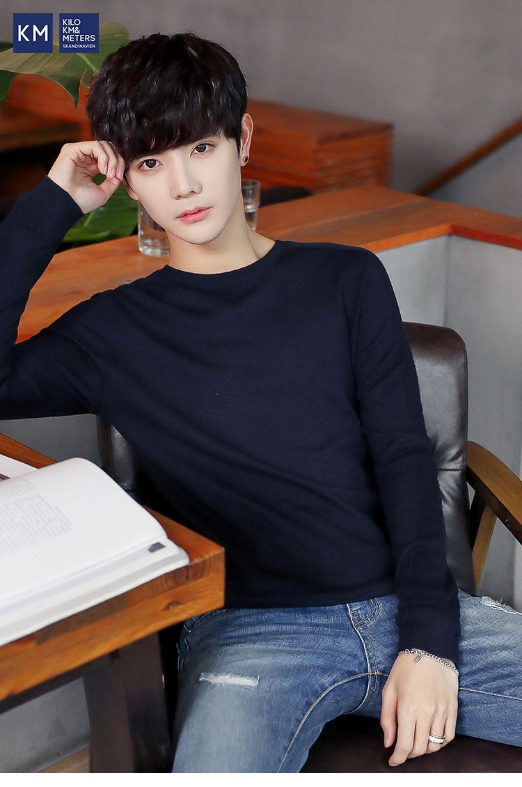 暴力男装特批清仓折上五折2018春装新品圆领套头休闲纯色长袖男士毛衣