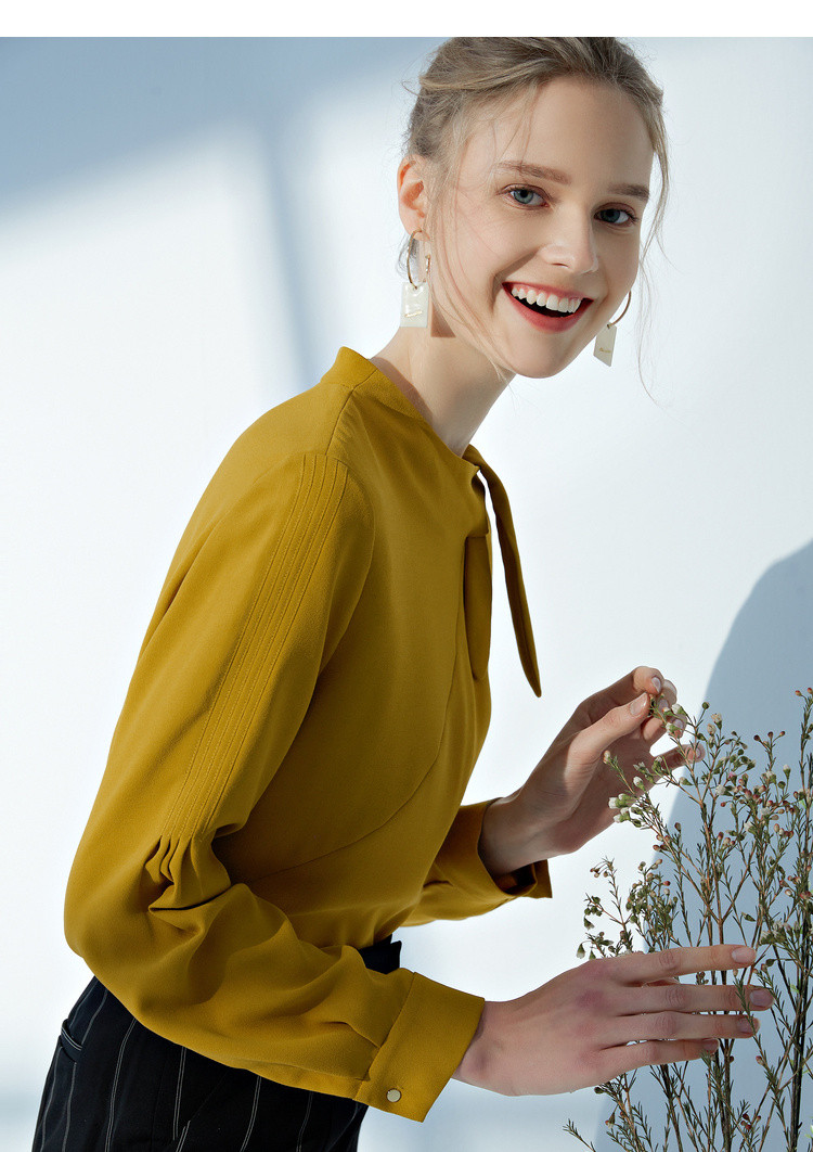 奈蔻纯色衬衣女装简约ol衬衫时尚衬衫女设计感小众新款