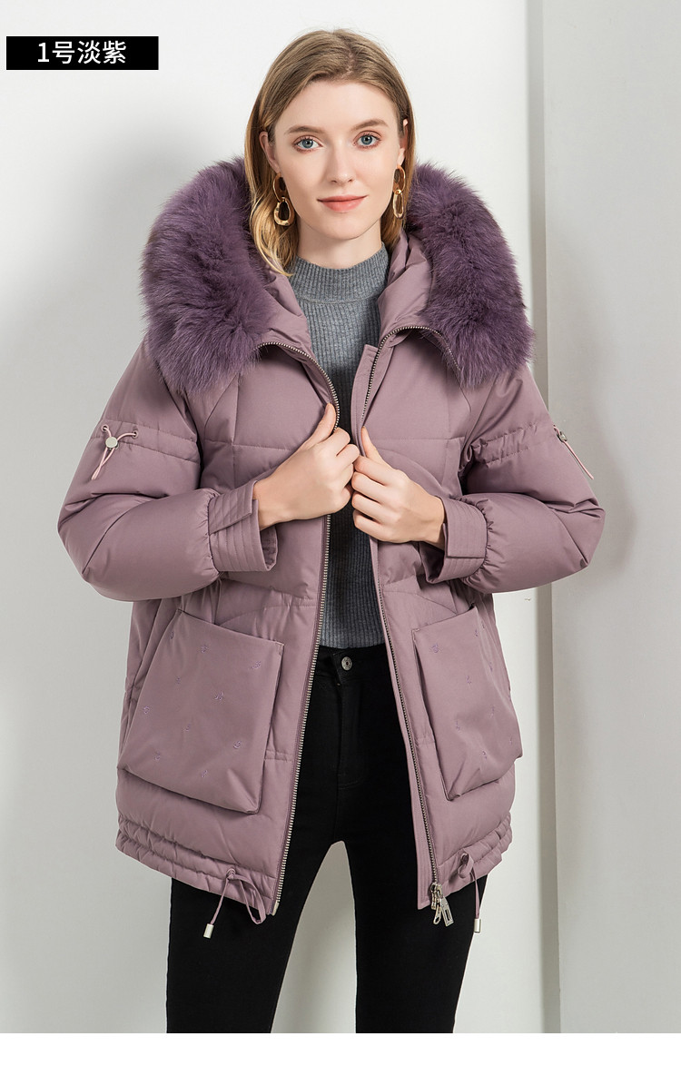 羽绒服女中长款2020新款中老年冬装时尚大毛领宽松外套