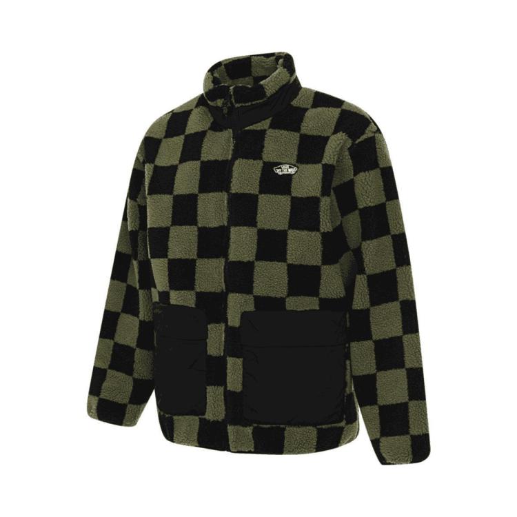 Vans 男子棋盘格纹复古休闲夹克 In Green