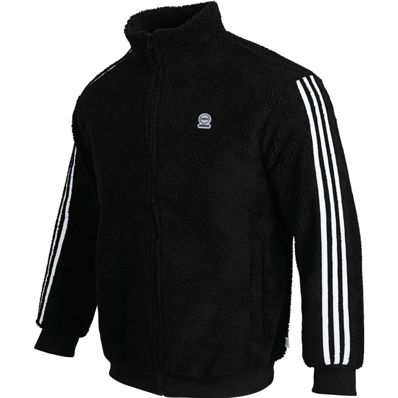 adidas NEO 時尚百搭男款保暖夾克運動立領外套休閑男裝仿羊羔絨上衣