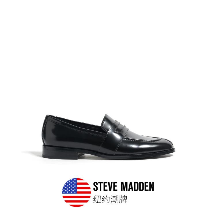 Steve Madden 思美登新款复古小皮鞋尖头单鞋平底乐福鞋女 Tender In Black