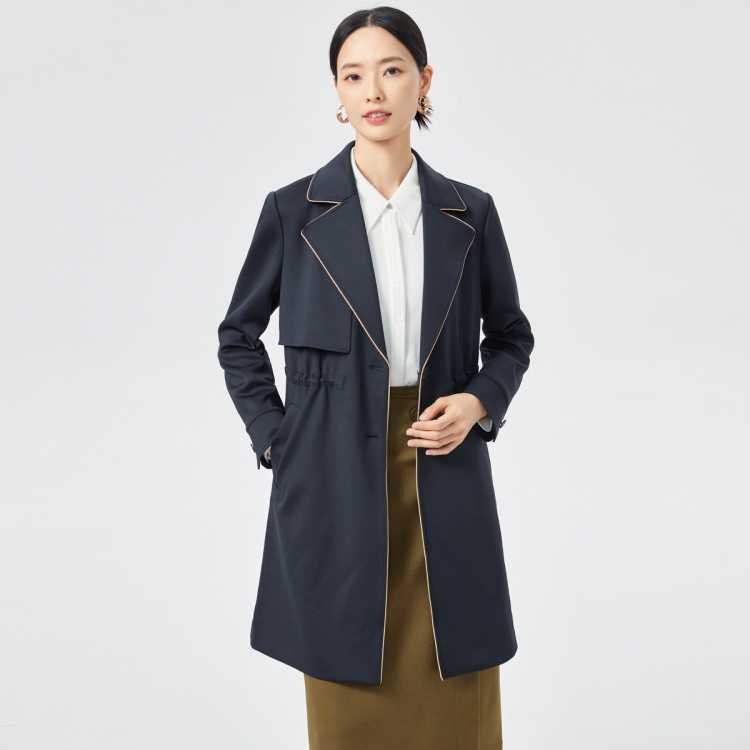 娜尔思 时尚简约百搭女中长款风衣外套英伦风外套