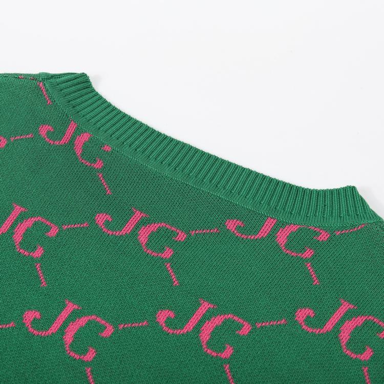 JUICY COUTURE Juicy Couture 橘滋25春新款编织春天复古回潮提花短袖针织衫女