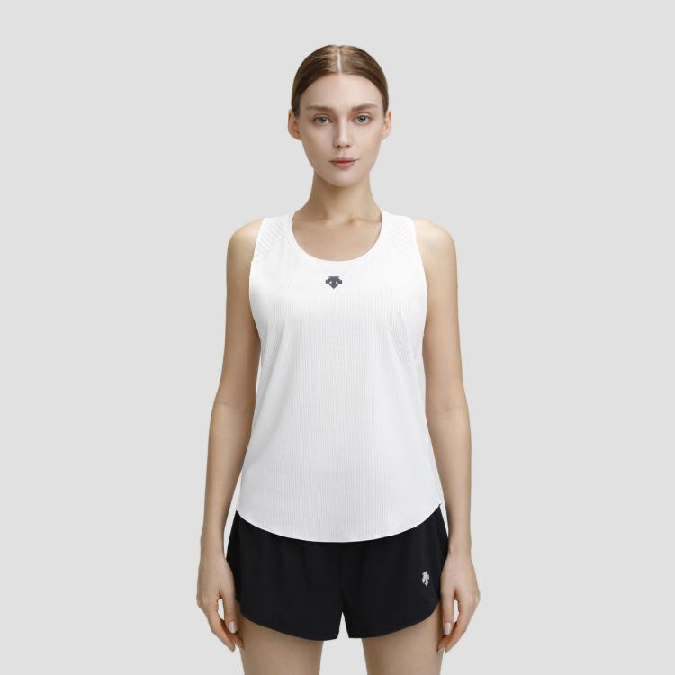Descente 迪桑特 Running系列 女子针织背心 In White
