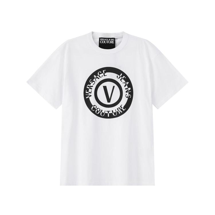Versace Jeans Couture 男士棉质宽松版圆领短袖t恤 76gaht06 Cj00t In White