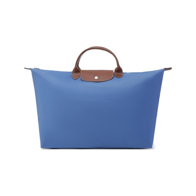 Longchamp 女士织物大号短柄可折叠旅行袋手提包饺子包 1624 089 In Blue