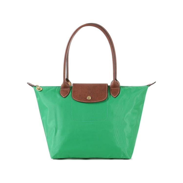 Longchamp 女士中号长柄可折叠饺子包托特包购物袋手提包 2605 089 In Green