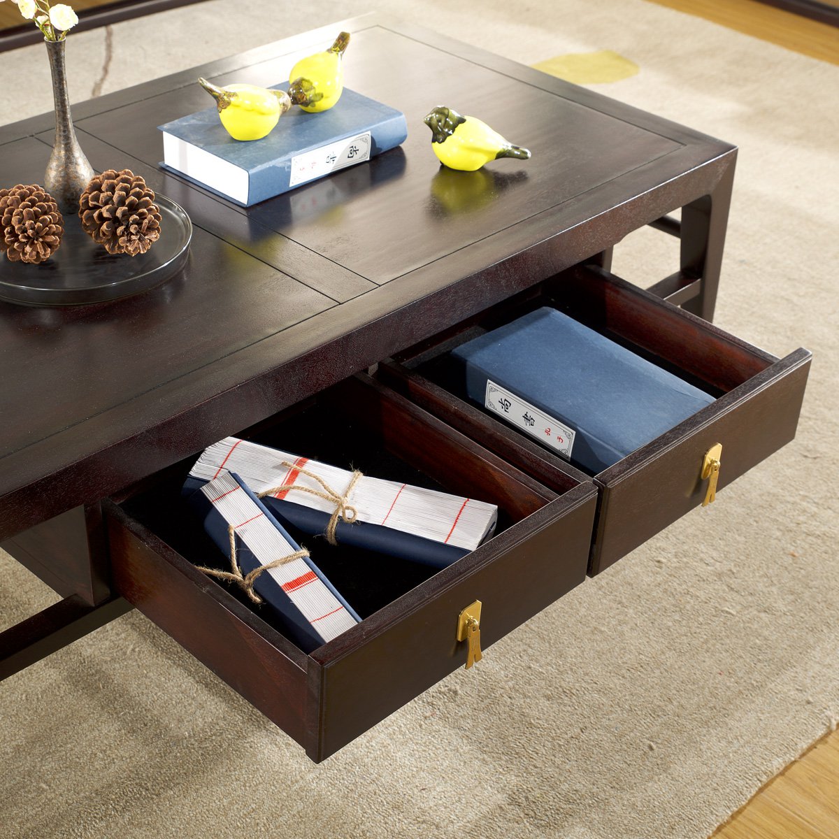 凯哲家具旗舰店进口沙比利木 全实木沙发布艺沙发布沙发组合 新中式