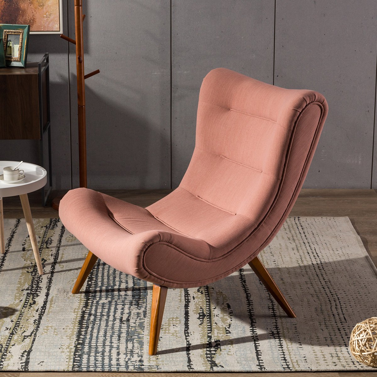 英尼斯家具旗舰店英尼斯/inness布艺单人沙发北欧现代简约沙发椅实木