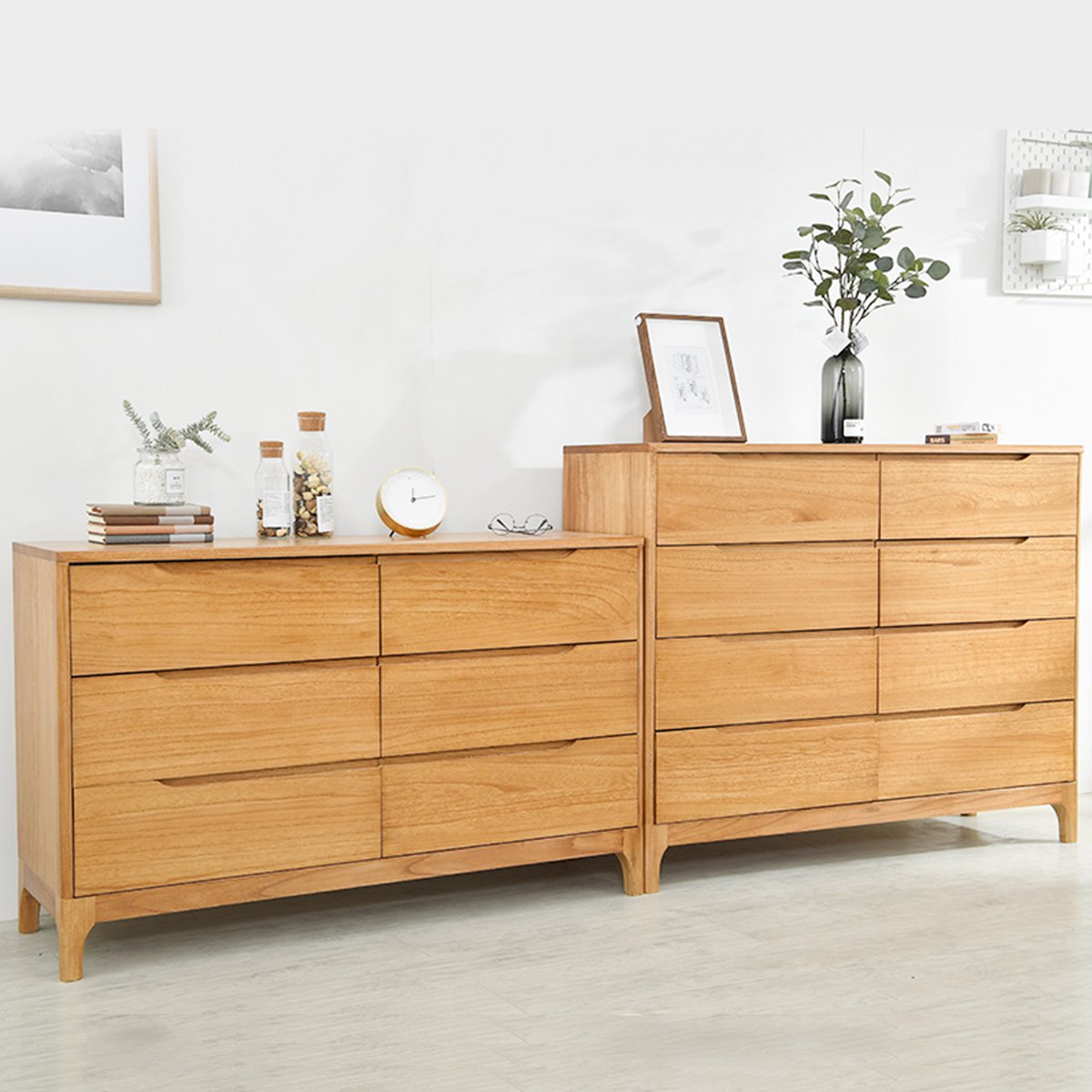 宜家实木储物柜美式实木斗柜现代简约客厅边柜收纳抽屉柜木质北欧全