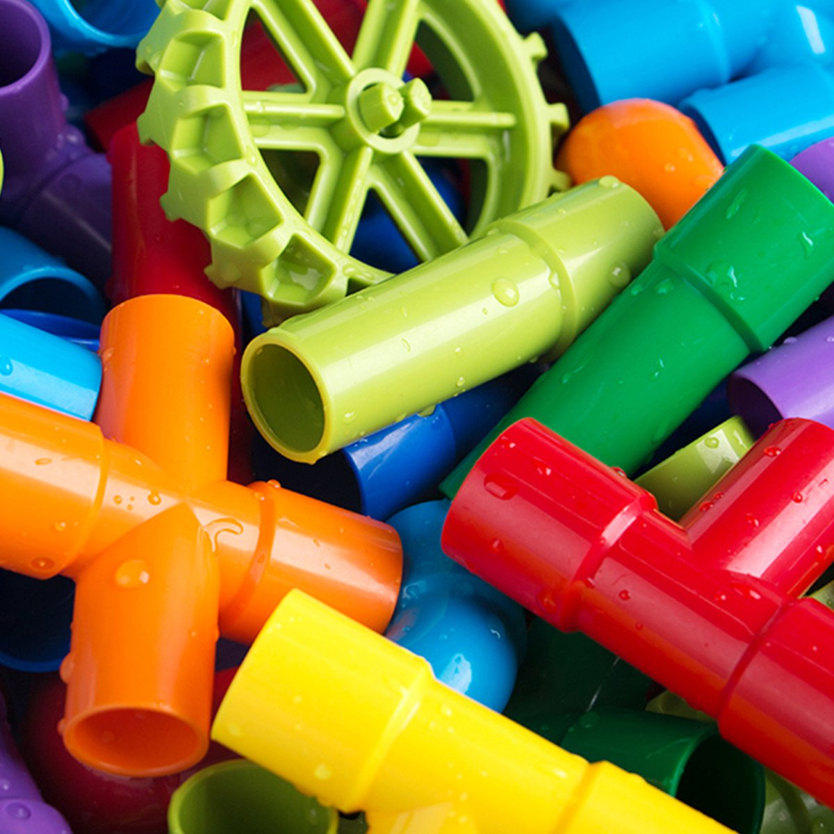水管道积木塑料拼装拼插益智男孩女孩玩具72件 3