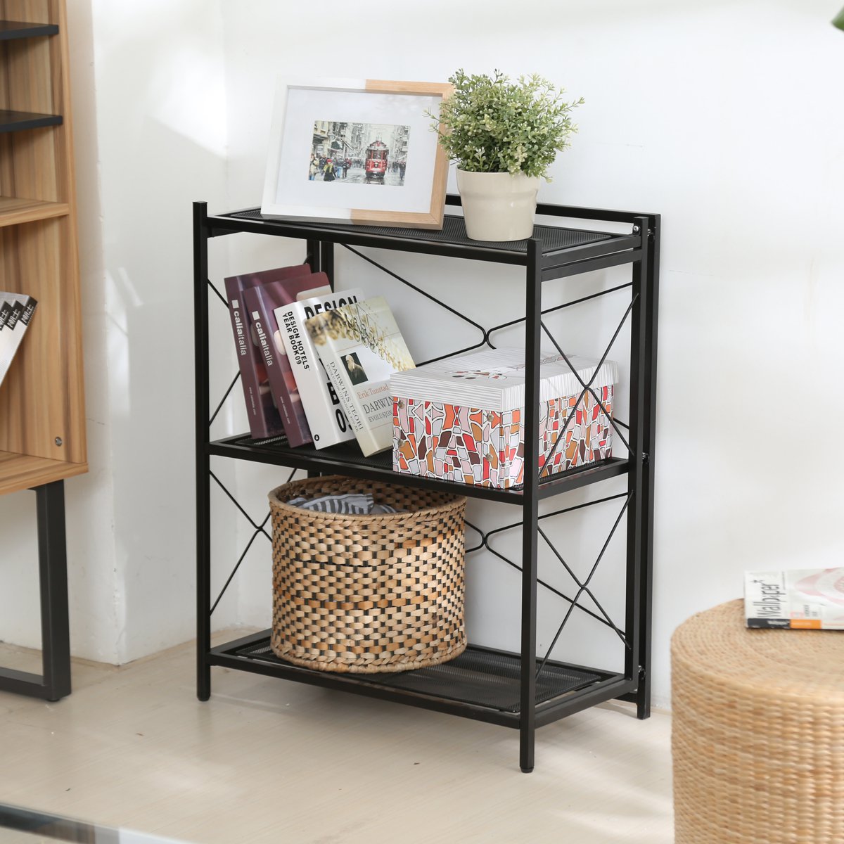 多功能免安装可折叠层架置物架