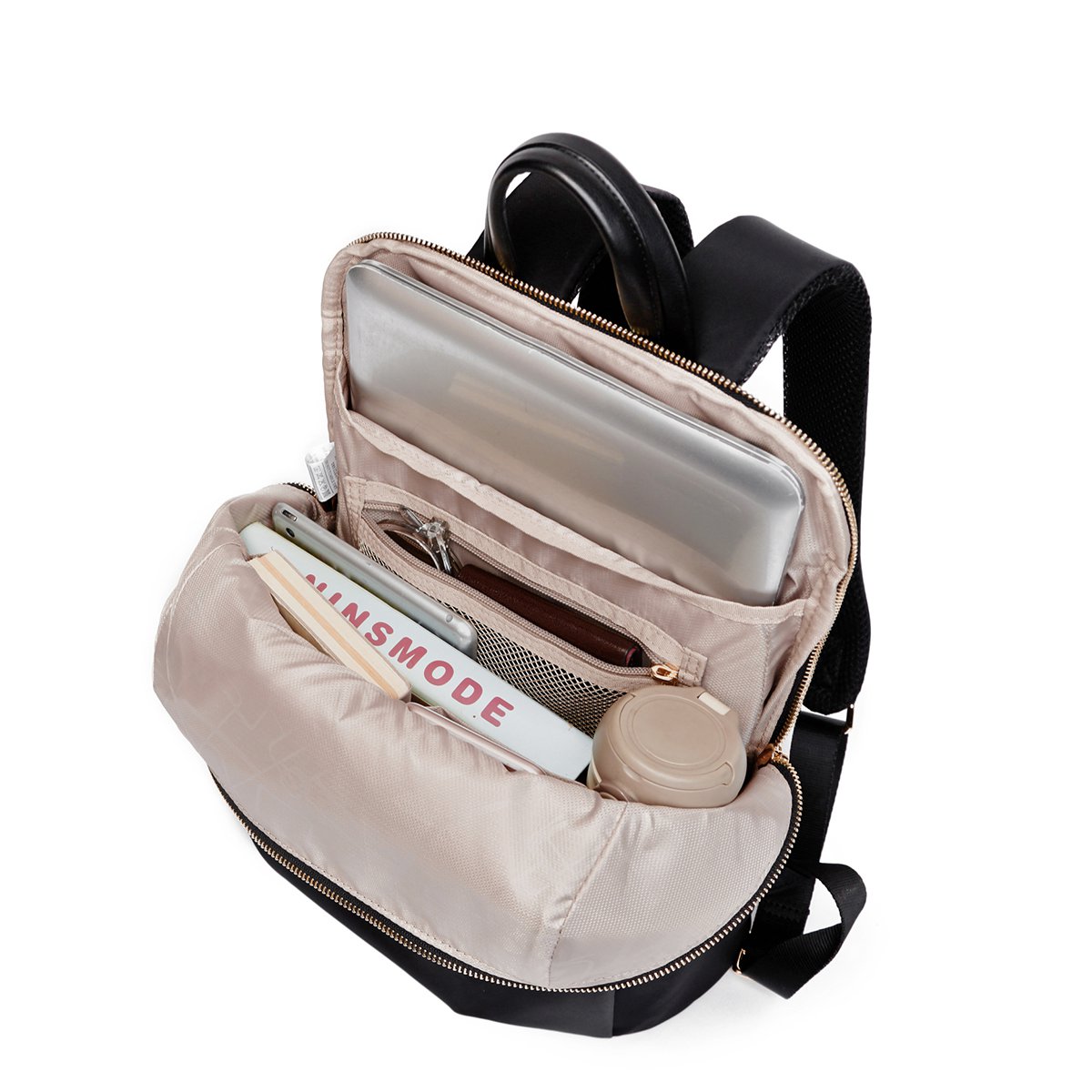 wolfrealm大容量商务双肩包女士电脑包大学生牛津布尼龙书包14寸女