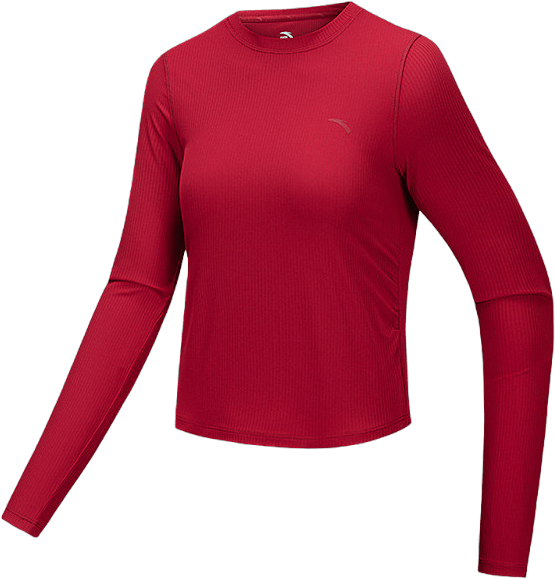 安踏 小蛮腰长袖女秋季款瑜伽服健身服内搭打底衫 修身运动上衣女 55元