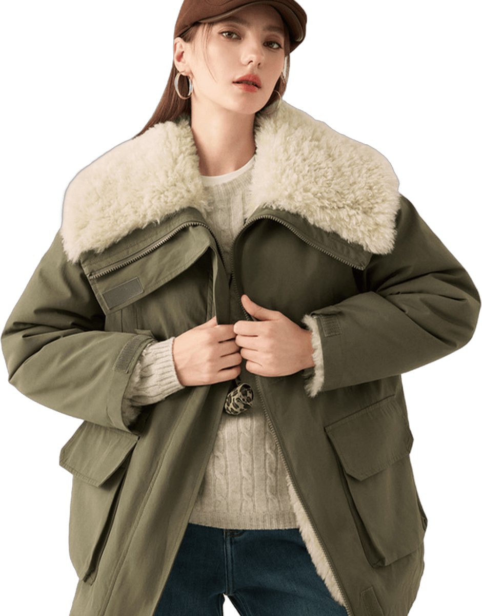 �ϹϹ� ����ë��ح�Ͷ�����칤װ�����ﶬ�����޷����ë�߼��ɿ˷�Ů 320Ԫ