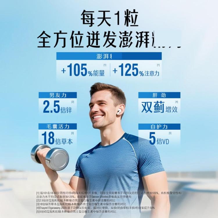 斯维诗 升级加码男士复合维生素120片*2草本矿维养护迸发高然活力