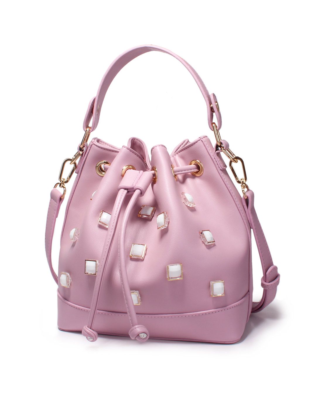 粉红色摩洛哥风情水钻水桶包