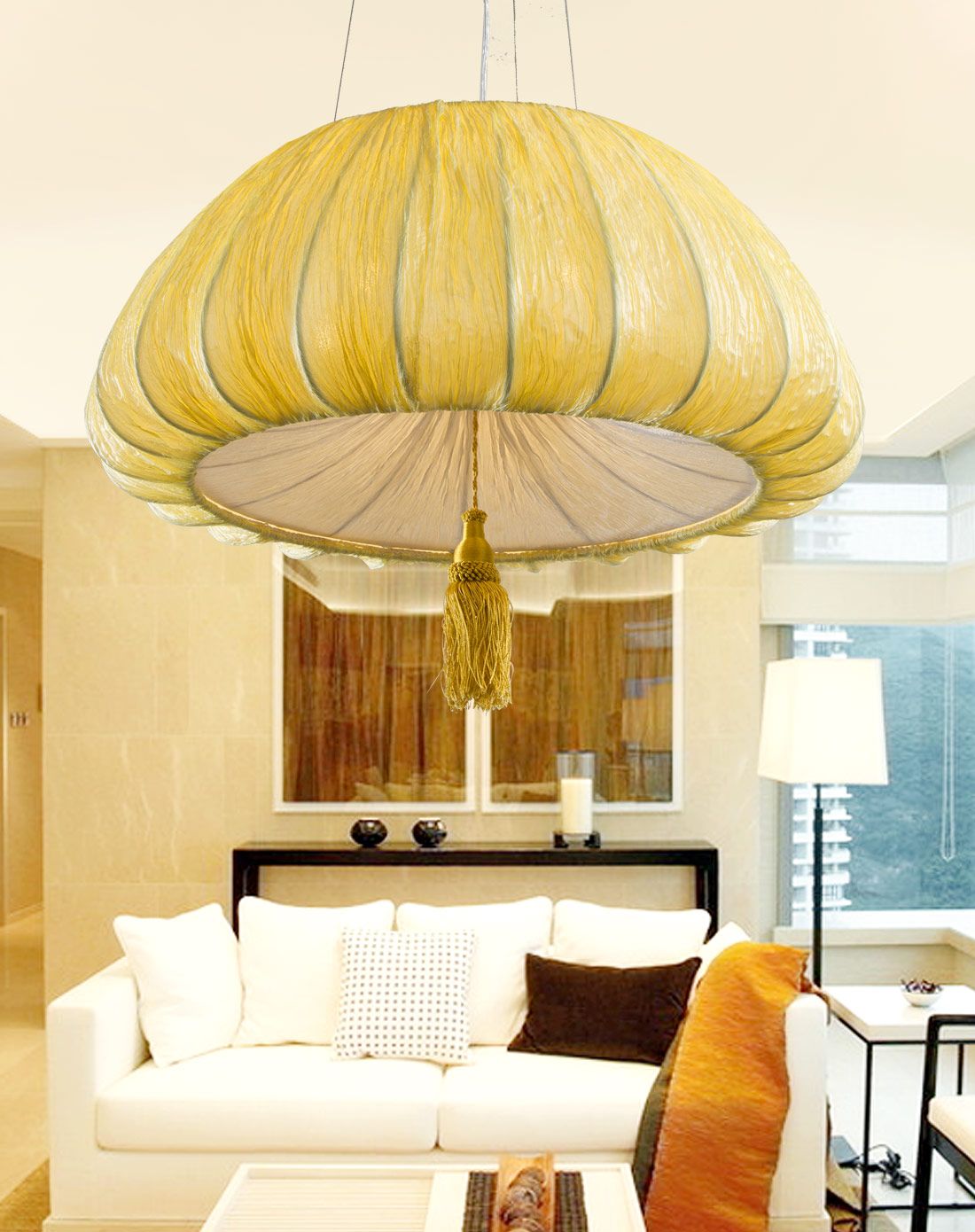 中式南瓜吊灯(需自购e27灯泡5个)