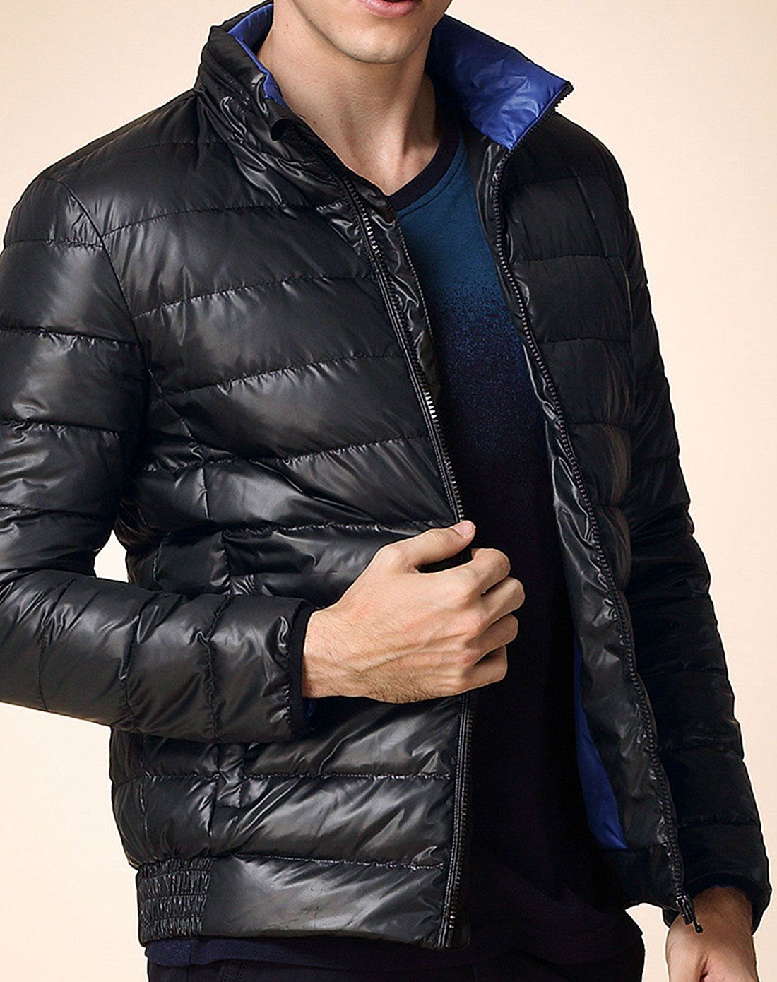 休闲专场青春活力时尚保暖 男款黑色长袖羽绒服s5y350182he_唯品会