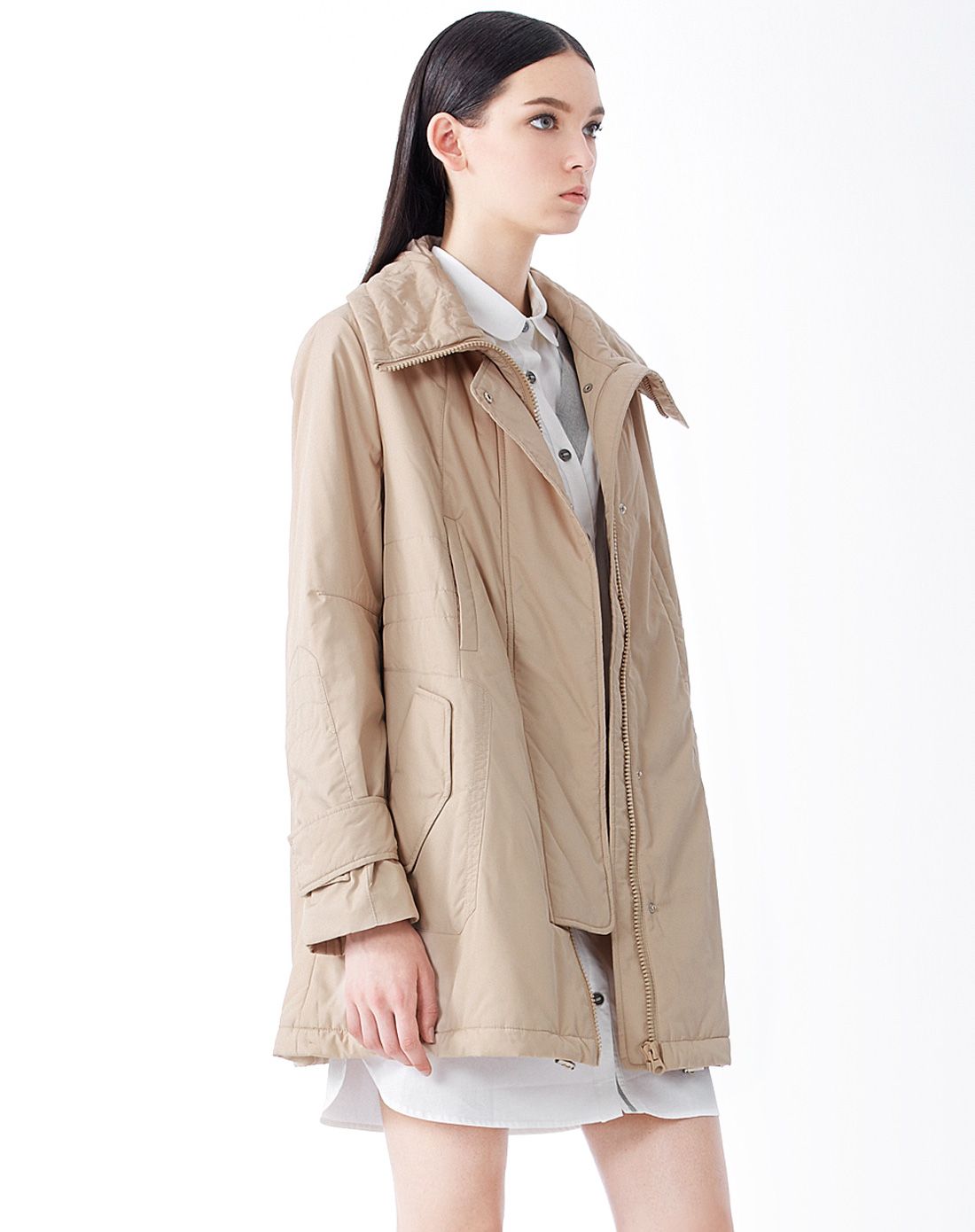 艾维ivy/kki女装专场 棕黄色两件套宽松棉褛