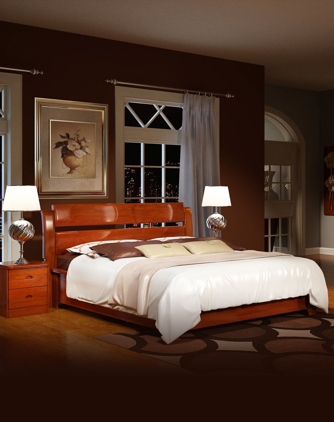 华日家具专场华日家居旭日系列琥珀色1.5米箱式床dsc000536_唯品会