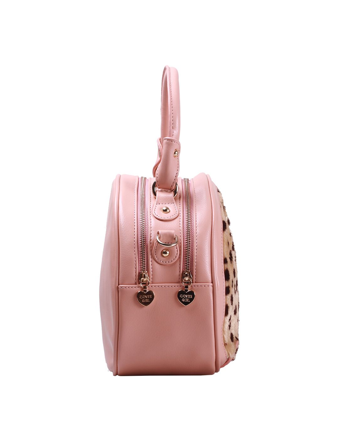 卡文女款粉色人造革包包