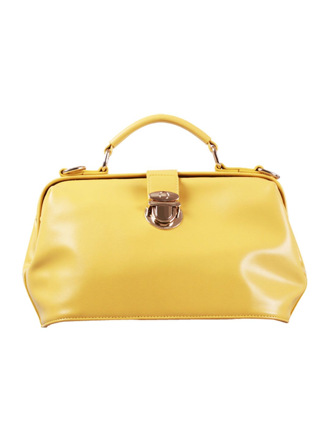卡文女款黄色人造革包包