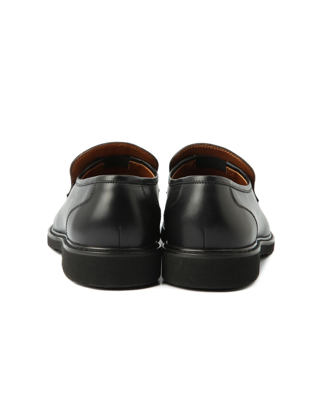 男士黑色小牛皮拼贴商务皮鞋