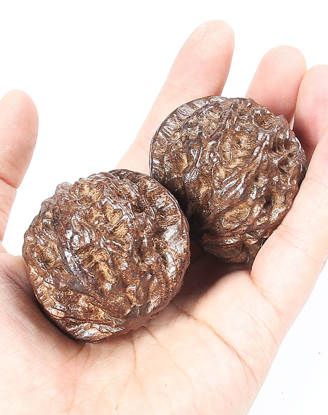 核桃按摩手握球老人手健身球黑檀木一对