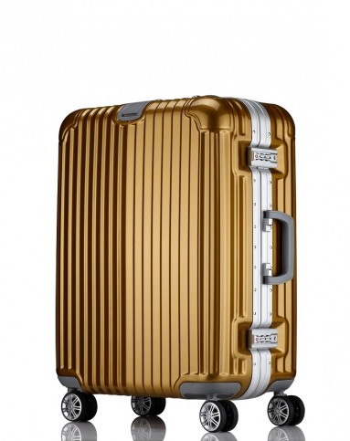 trablog靓丽金色豪华铝框26寸拉杆箱