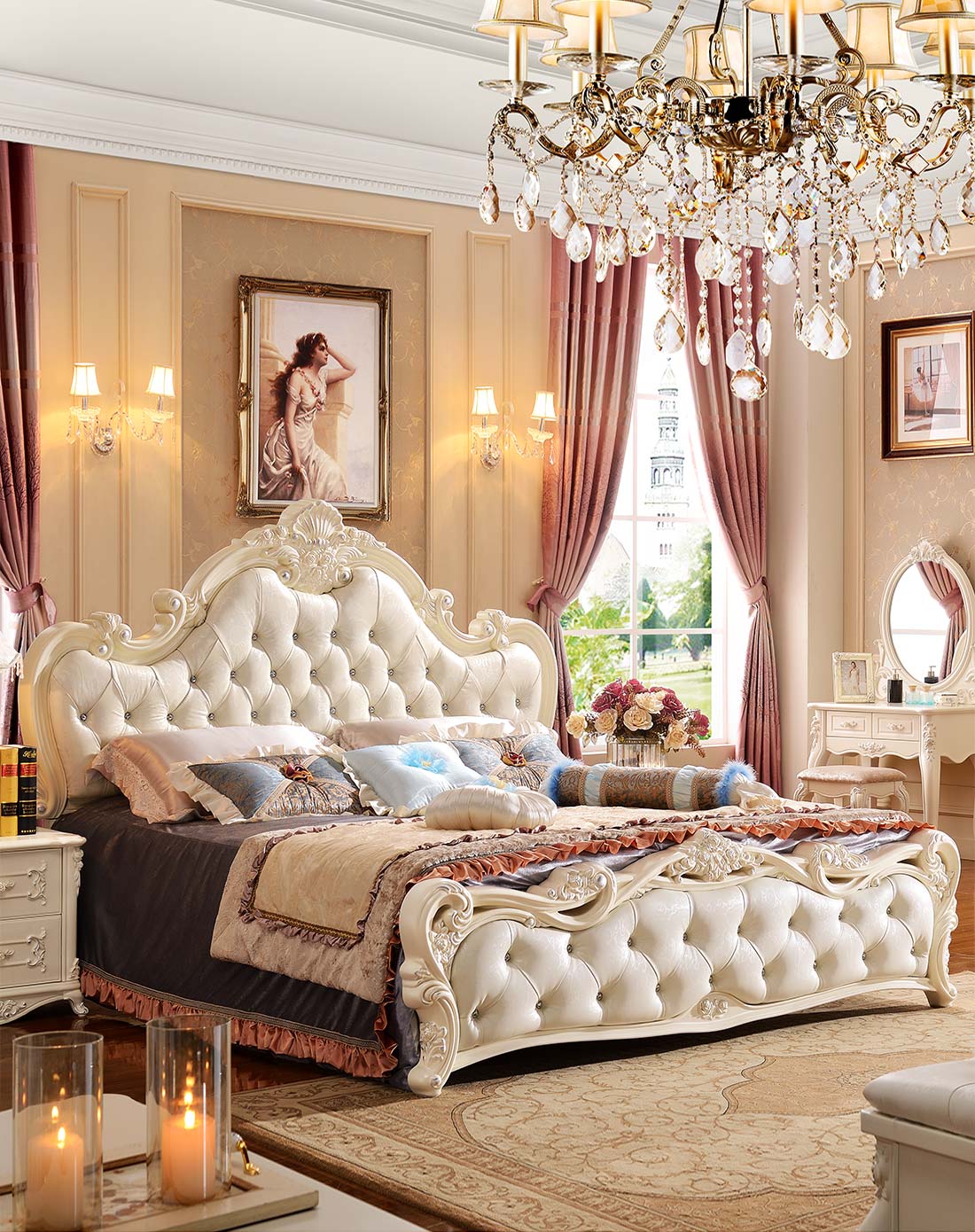 欧式奢华婚床 双人床1.8m