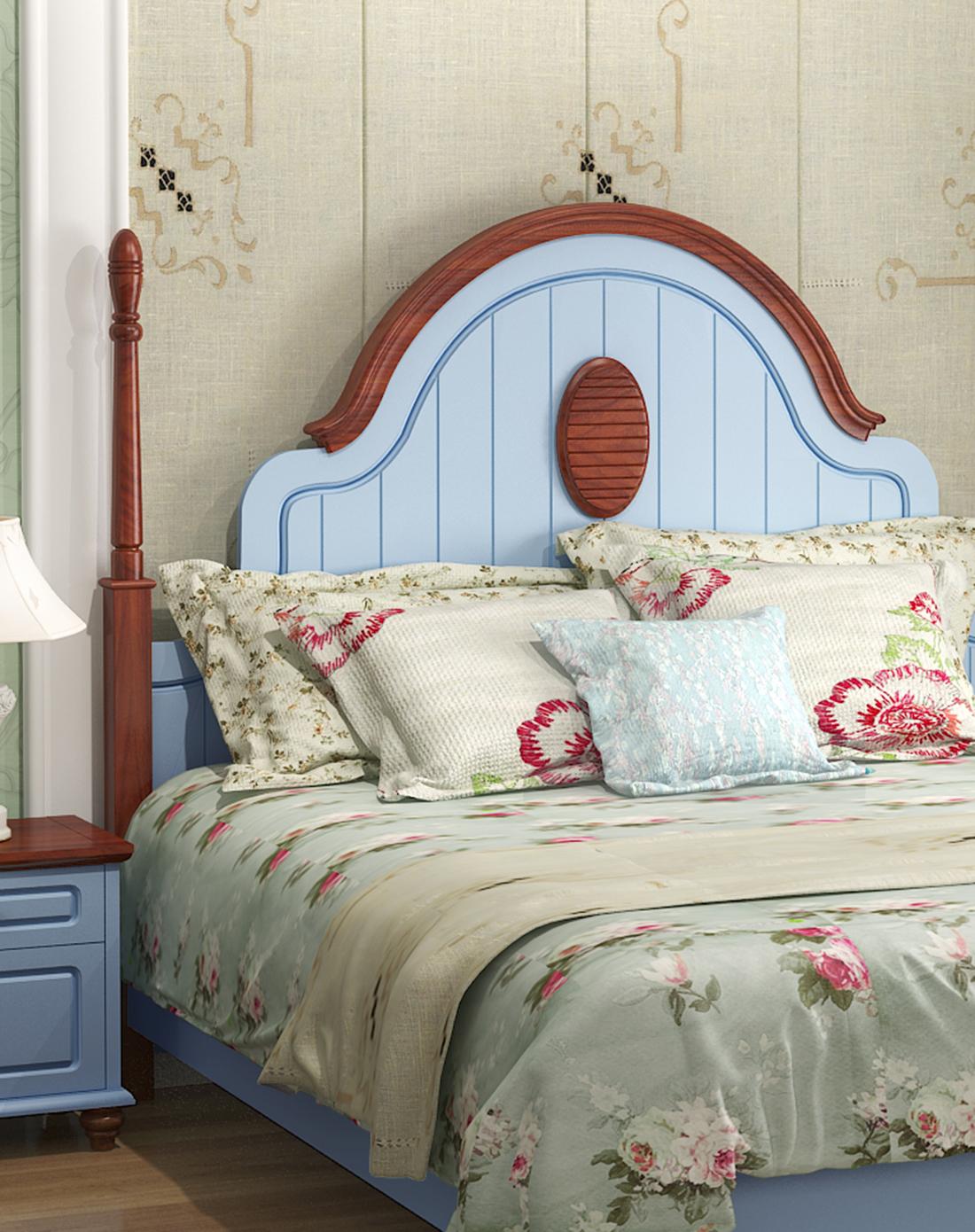 巨宝家具专场1.8米地中海天蓝色双人床3mr-ba617a_唯品会